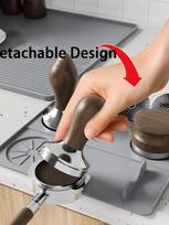 Coffee Machine Silicone Mat Tray Bar Fruits and vegetables Drain Pad Coffee Powder Pad Dining Table Insulation Protection Pad 60x40 cm pilka