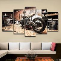 5 vnt. Drobės meno kūrinys Retro motociklas Vintažinis plakatas Tapyba Svetainės Namų Dekoras Sieninis Paveikslas Spaudinys Miegamojo Sieninė tapyba 20X35 20X45 20X55CM