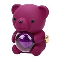 Cute Bear with Preserved Rose Eternal Flowers Rotating Rose Box for Weddings Anniversaries Bridal Showers Purple violetinė