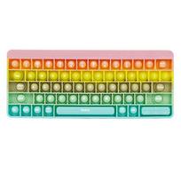 Toys Rainbow Keyboard Silicone Squeeze Push Bubble Fidget Sensory Anxiety Stress Reliever For Classroom Gifts Kids Boys Girls