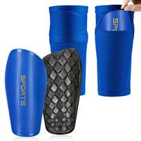 Loogdeel Sports Set Soccer Shin Guard Leg Cover Independent Pocket Anti-Drop Elastic Breathable Football Unisex Protective Gears S mėlyna
