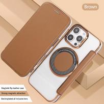 Wallet Leather Case for iPhone 16 17 Pro Max 16E Air 15 Plus 14 13 12 for Magsafe Wireless Charging Plating TPU Magnetic Cover iPhone17 ruda