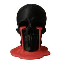 Melting Tears Skull Decoration Bold Edgy Human Head Sculpture Tabletop 3D Printed Skull Ornament for Home Bookshelf Graveyard Decor juoda