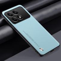 For Poco X6 Pro X6Pro Case Luxury PU Leather Phone Case For Xiaomi Redmi K70E PocoX6 Pro 5G Back Cover Silicone Full Protection For Poco X6 Pro dangaus mėlyna spalva