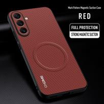 For Samsung Galaxy A56 Case Luxury Car Magnetic Holder Phone Case For Samsung A56 5G Silicone Shockproof Protective Back Cover For Samsung A56 5G raudona
