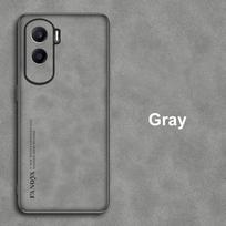 For Honor 90 Lite Case Luxury PU Leather Phone Case For Honor90 Lite 5G 90Lite Back Cover Silicone Matte Full Protection Coque For Honor 90 Lite pilka spalva