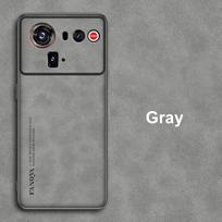 Dėl Nubia Z80 Ultra dėklo Prabangus PU odos telefono dėklas ZTE Nubia Z80 Ultra 5G galiniam dangteliui Silikoninis atsparus smūgiams Visiška apsauga For Nubia Z80 Ultra pilka spalva
