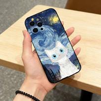 v-Van Gogh Funny Ca Phone Case For iPhone 17,16,15,14,13,12,11 Plus,Pro Max,XS,Soft Silicone Black Cover iPhone13