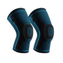 1 Pair Breathable Silicone Knee Pads High Elastic Knee Braces Sports Knee Pads  Skating L mėlyna