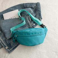 Chest Bag Banana Bag Women Sling Crossbody Waist Pack Canvas Running Waist Bag Casual Fanny Packs Sport Half Mo Belt Bag ežero mėlyna spalva