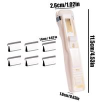 Reusable Stainless Steel Binder Clip Stapler Multi-Purpose Push Clamp Dispenser,  Document Organizer for Home, School & Dorm balta