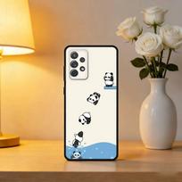 C-Cute P-Panda-DA Soft Silicone Black Cover Phone Case For Samsung Galaxy A73,A72,A71,A70,A53,A52,A51 Samsung a22 4g