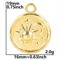 5pcs/Lot Le Soleil Gold Color Sun Charms For Jewelry Making Supplies Stainless Steel Charm Pendant DIY Earring Necklace Keychain