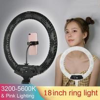 Black/White 5600K 64 LEDs 45cm/18inch With Tripod Phone Holder Selfie Ring Lamp Photographic Lighting LED Ring Light balta