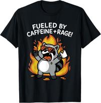 Fueled By Caffeine Rage T-Shirt Mens Womens Tees Top 4XL
