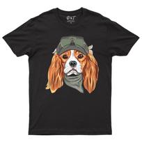 Cute Hipster Dog Cavalier King Charles Spaniel Breed T-Shirt Mens Womens Tees Top Dog Lover Tee S