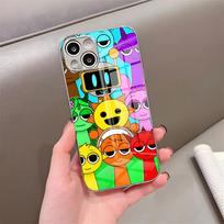 Cartoon Game Sprunki Phone Case For IPhone 17 Pro Max 15 Pro 16 14 Plus 12 13 Mini 11 Pro Shockproof Electroplated Glass Cover iPhone Air