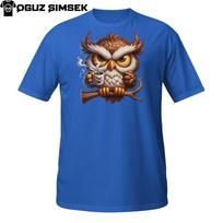 Angry Owl Coffee Shirt | Grumpy Morning Bird With Mug T-Shirt Mens Womens Tees Top Unisex Shirt XL