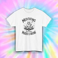Meditating Shirt Funny Grim Reaper Sarcastic Dark Humor Tee S-5XL 3XL