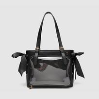 Japanese Harajuku Ita Bag for Women PU DIY Transparent Pocket Itabag High School Girls Uniform JK Crossbody Shoulder Bag Handbag 29x8.5x23cm juoda
