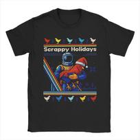 Casual Arc Raiders Rooster Scrappy Holidays Merry Christmas T Shirt Men Women Printed Cotton Short Sleeve Tops S