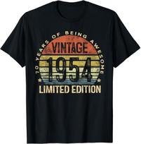 70 Year Old Gifts Vintage 1954 Limited Edition 70th Birthday T Shirt Mens Womens Tees Top Men Women 4XL