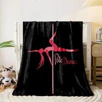 A stylized figure performs a pole dance with flowing red elements. for all seasons blanket lunch break throw gift 80cm x 120cm