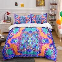 Luxurious Colorful Decorative Pattern Duvet Cover Set Digital Print Colorful Polyester Bedding With Zipper Closur For Kids Gifts EU Twin 135X200cm&set
