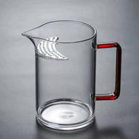 High Borosilicate Glass Tea Pitcher Fair Cup Clear Chahai Chinese Tea Divider Tea Maker Pot with Filter Kungfu Tea Set Teaware 500ML raudona