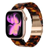 Luxury Resin Strap for Apple Watch Ultra 3 2 49mm 11 10 42mm 46mm Link Bracelet Iwatch Series 9 7 8 6 5 SE3 45mm 41mm 40mm 44mm (S10-11 46mm)44 45mm