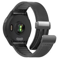22mm 20mm Leather+Silicone Strap for Garmin Forerunner 55 165 265 965 Magnetic Bracelet Band Garmin Vivoactive 6/5 Venu 3/2 Belt Width 22mm juoda