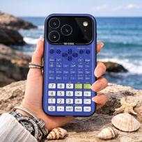 F-Funny C-Calculator P-Pattern Phone Case For iPhone17,16,15,14,13,12,11,Pro,MAX Gray Matte Silicone Black Cover iPhone16se4