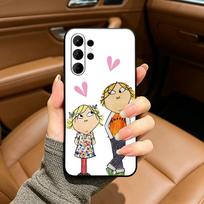 Animation Charlie and Lola Black Soft Silicone Phone Case for Samsung Ultra S25, S24, S21, S22, S23, S30, Plus, FE, Lite Samsung S20plus5G