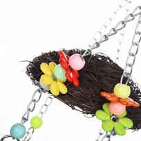 ABBY-Handcraft Bird's Nest For Birds Parrots To Play Bite Climb Bird Swing