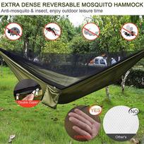 ABBY-Camping Hammock With Rainfly Tarp And Mosquito Net, Portable Parachute Hammock For Hiking Outdoor Travel Backyard
