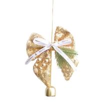 Christmas Tree Bell Pendant with Pearl Glitter Bow for Festive Decoration Car Hanging Ornament in Multiple Colors auksas