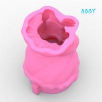 ABBY-Silicone Mold Flowerpot Mold DIY Handmade Crafts Plaster Candle Crystal Epoxy Resin Mold For Decors rožinė