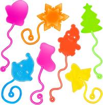 103050PCS Christmas Sticky Hands Bulk Santa Elk Snowflake Stress Relief Stretchy Sticky Hands Toy for Kids Christmas Gifts