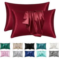 2pcs Satin Silk Pillowcase for Hair and Skin, Coral Pillow Cases Standard Size Set of  Super Soft Pillow Case 50x66cm