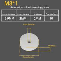 10/100Pcs M8/M10/M12 PTFE O-Ring Gasket - Pneumatic Air Seal Washer for High Pressure Diving/Mountaineering