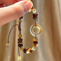 Kiss Jewelry pulseras Chinese Ancient Amber Color Bracelet Women Ethnic Woven Handmade Rope Chain Beaded Retro Bracelets Gift