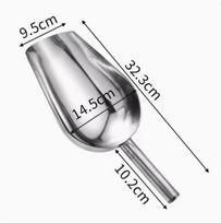 Stainless Steel Multi-Purpose Scoop for Tea Leaves Flour Food Grains Feed Powder Bulk Material Handling Large Capacity Durable Design One Size balta