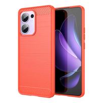 For OPPO Reno13 F Case Reno 13 F Cover Coque Funda Carbon Fiber Soft Silicone Shockproof Phone Bumper For OPPO Reno13 F For Reno13F raudona