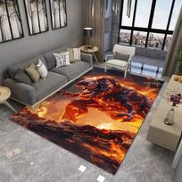 Flame Dinosaur Printing Large-area Carpet Suitable for Living Room and Bedroom Mats Anti Slip Wear-resistant Soft Rug Beautiful 40x60cm