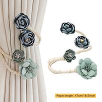 No Drill Rose Curtain Tie Backs Creative Wall Damage Free Design Elegant Flower Decor for Living Room Bedroom Window Drapes