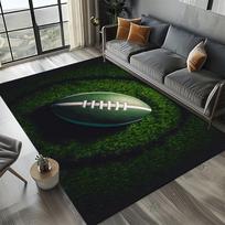 American Football Pattern Area Rug Non-Slip Floor Carpet for Living Room Bedroom Sports Themed Home Decor Mat for Game Fans 40X60CM