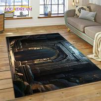 Mystic Temple Door Design Area Rug – Non-Slip Carpet for Living Room & Bedroom | Kids Play Mat, Sofa Floor Decor 60x90cm(23x35in)