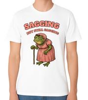 Sagging But Still Gagging Funny Frog Grandma Graphic Unisex T-Shirt S įvairiaspalvis