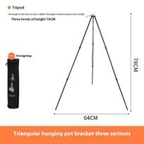 Camping Campfire Tripod Adjustable Hanging Pot Outdoor Cookware Picnic Cooking Pot Grill Rack Aluminum Alloy Tripod juoda