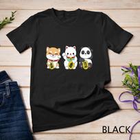 Cute Japanese Panda, Maneki Neko Lucky Cat and Shiba Inu Unisex T-Shirt Mens Womens Tees Top S